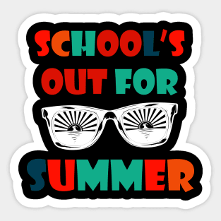 Retro Last Day Of School Schools Out For Summer Teacher Gift Sticker